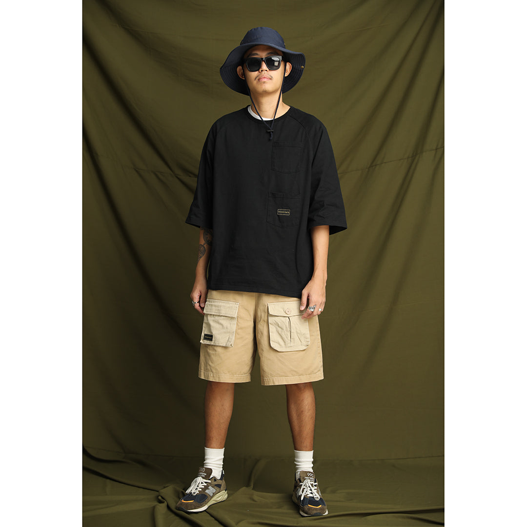 WASHED 3D POCKET TEE - BLACK – N3AVIGATE