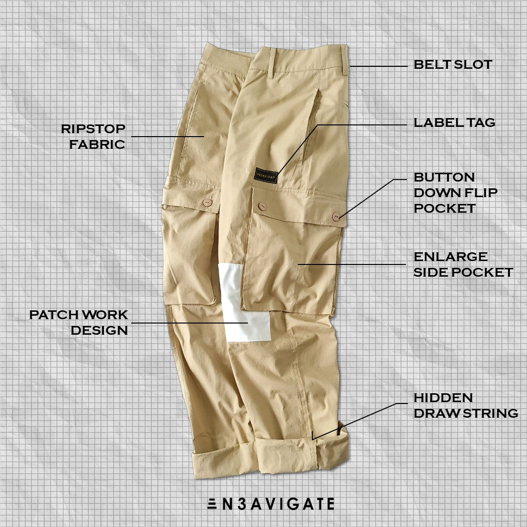 RIPSTOP CARGO PANTS - KHAKI – N3AVIGATE